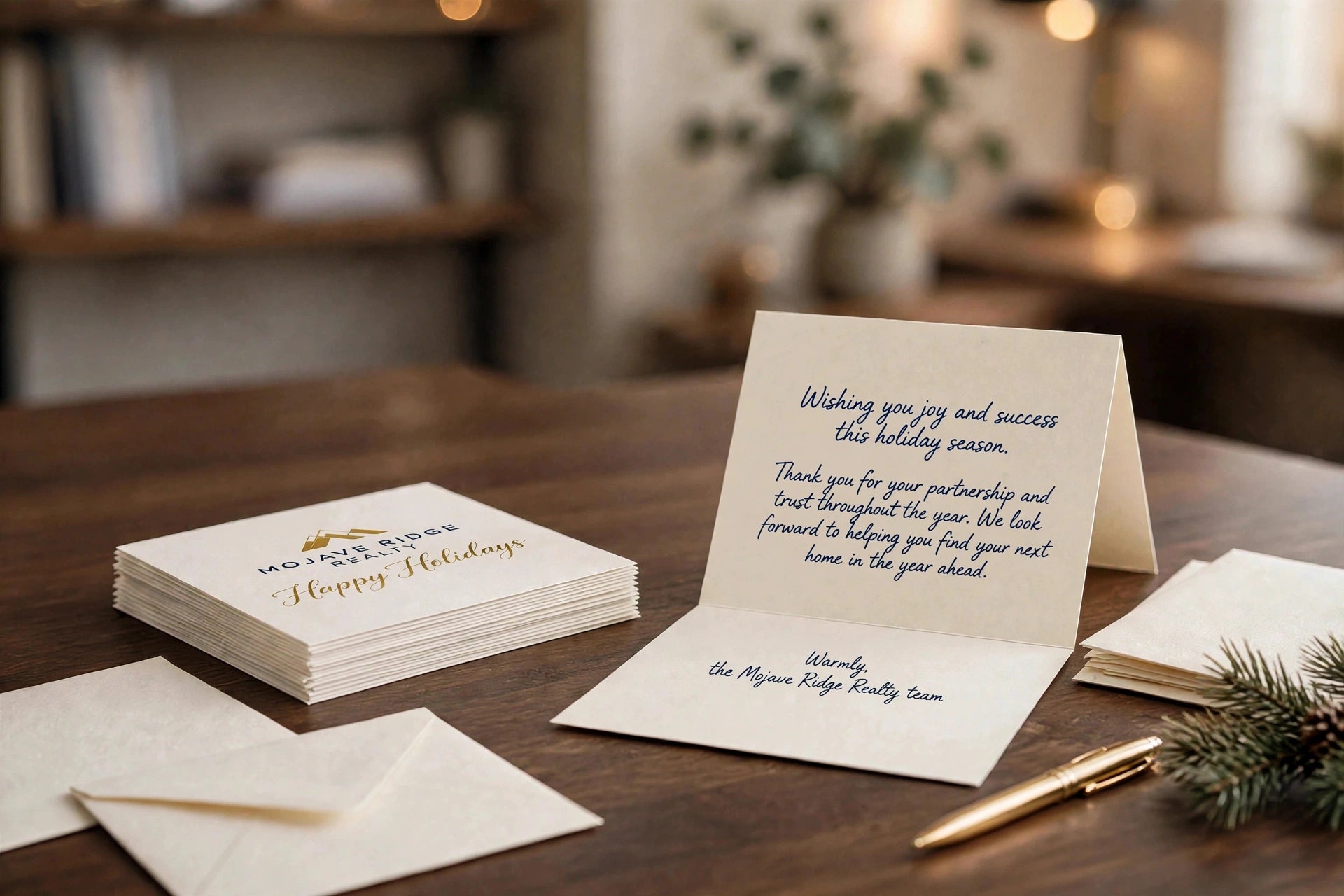 Custom holiday cards with palm trees