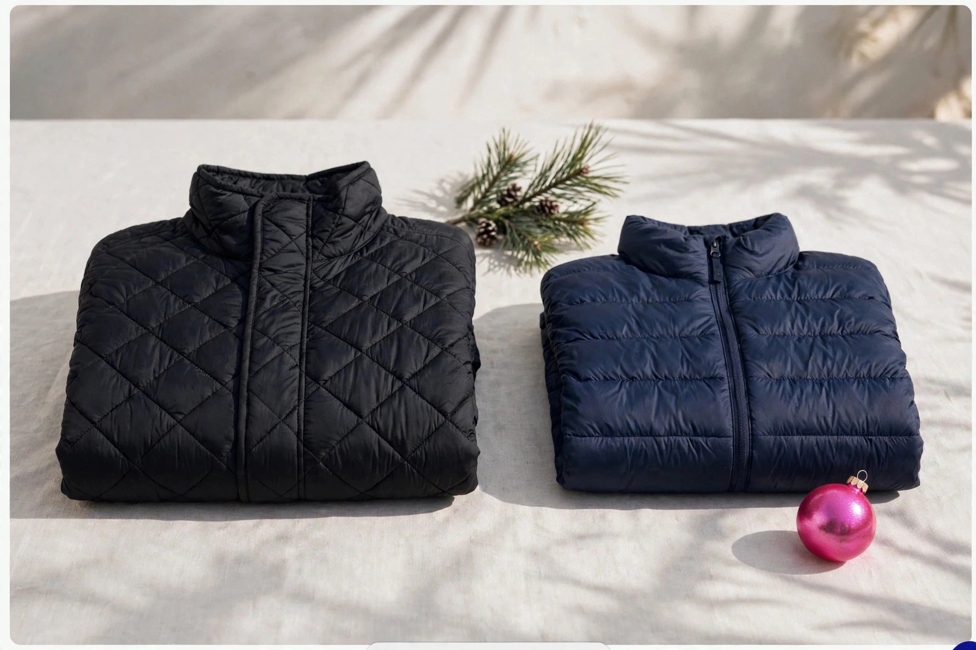 Brightest tier: folded quilted and puffer jackets
